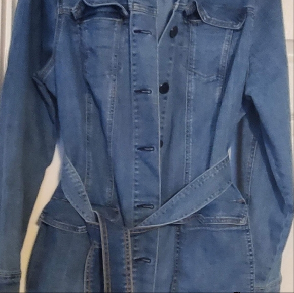 Lane Bryant Long Denim Jean Jacket Sz 16 - Picture 2 of 12